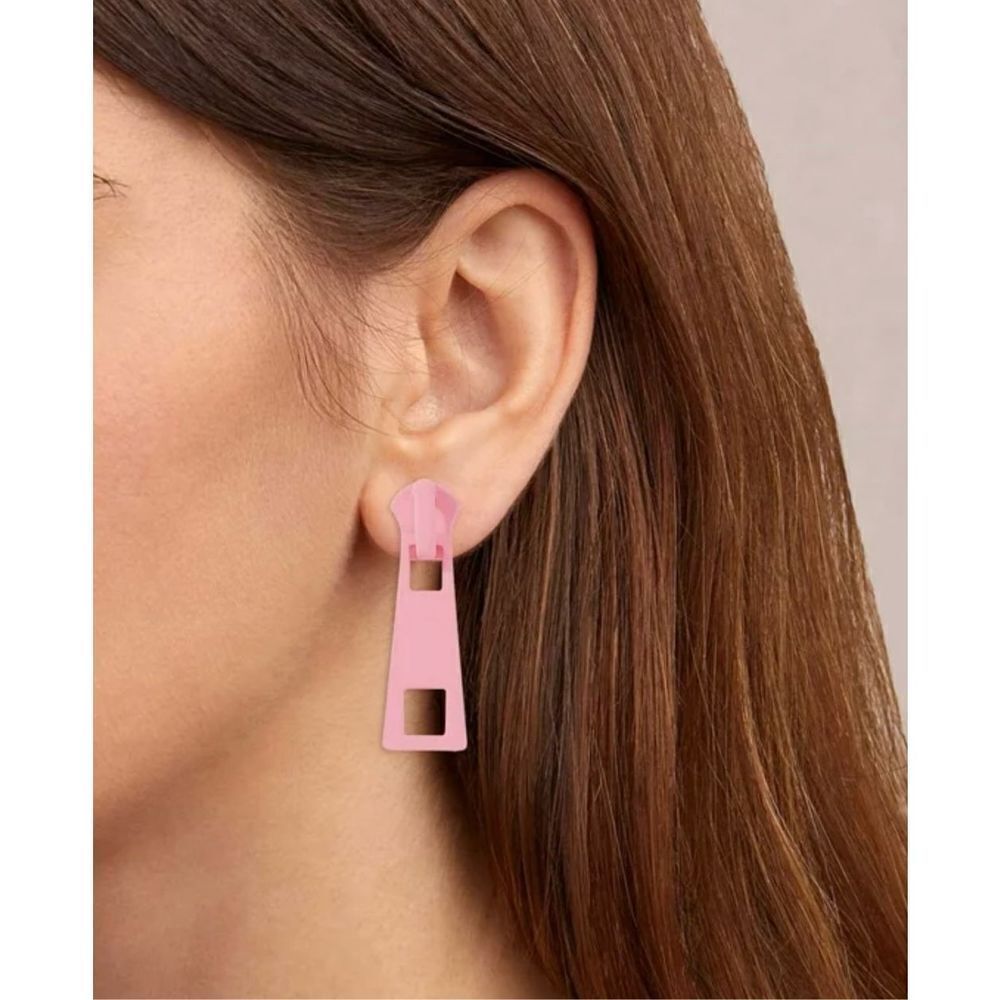 zip earring | Stud Earrings | Funky Earrings | Cool Fashion‎ Pink Earrings